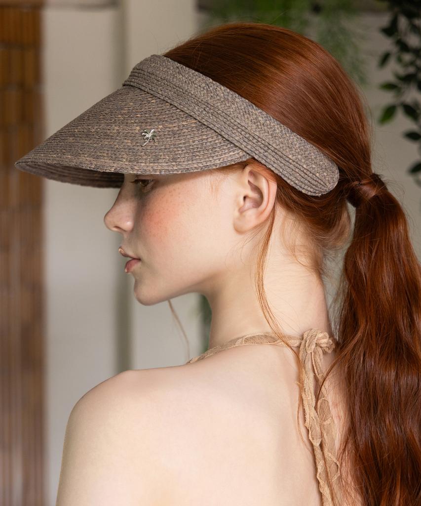 Tatiana Sunny Natural Raffia Hairband Sun Visor Ht8176 Natural Gray