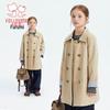 Fuluomi Flickors Mellanlång Trenchcoat
