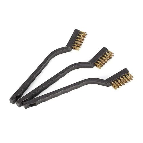 Samcos 3-Piece Wire Brush Set with Holes for Rust and High-Intensity Cleaning (Copper Wire Brush)