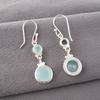 Aqua Chalcedony Gemstone 925 Sterling Silver Handmade Jewelry Bohemian Earrings EE-160-18