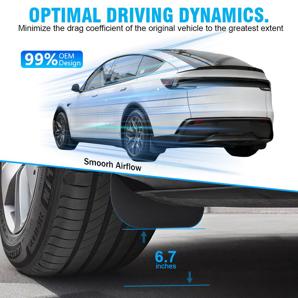 Für Tesla Model Y 2020-2025 Auto Rad Schmutzfänger Spritzschutz Schmutzfänger Vorne Hinten Kotflügel TPE Schmutzfänger Schutz