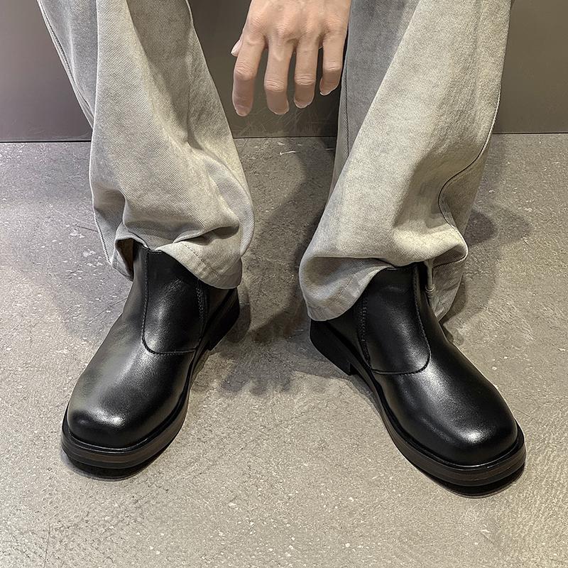 Fashion New Retro Men's Zipper Ankle Boots For Autumn And Winter Classic And Durable Flat Boots Comfortable Side Zipper Walking Boots