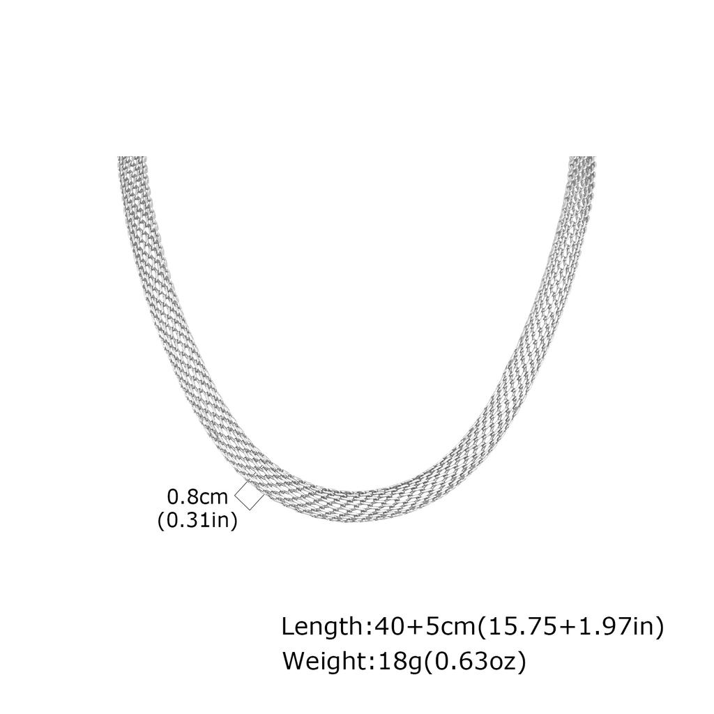 3/8mm Vintage Mesh Choker Necklace for Women,Stainless Steel Thick Chain Necklaces, Trendy Waterproof Jewelry Gift