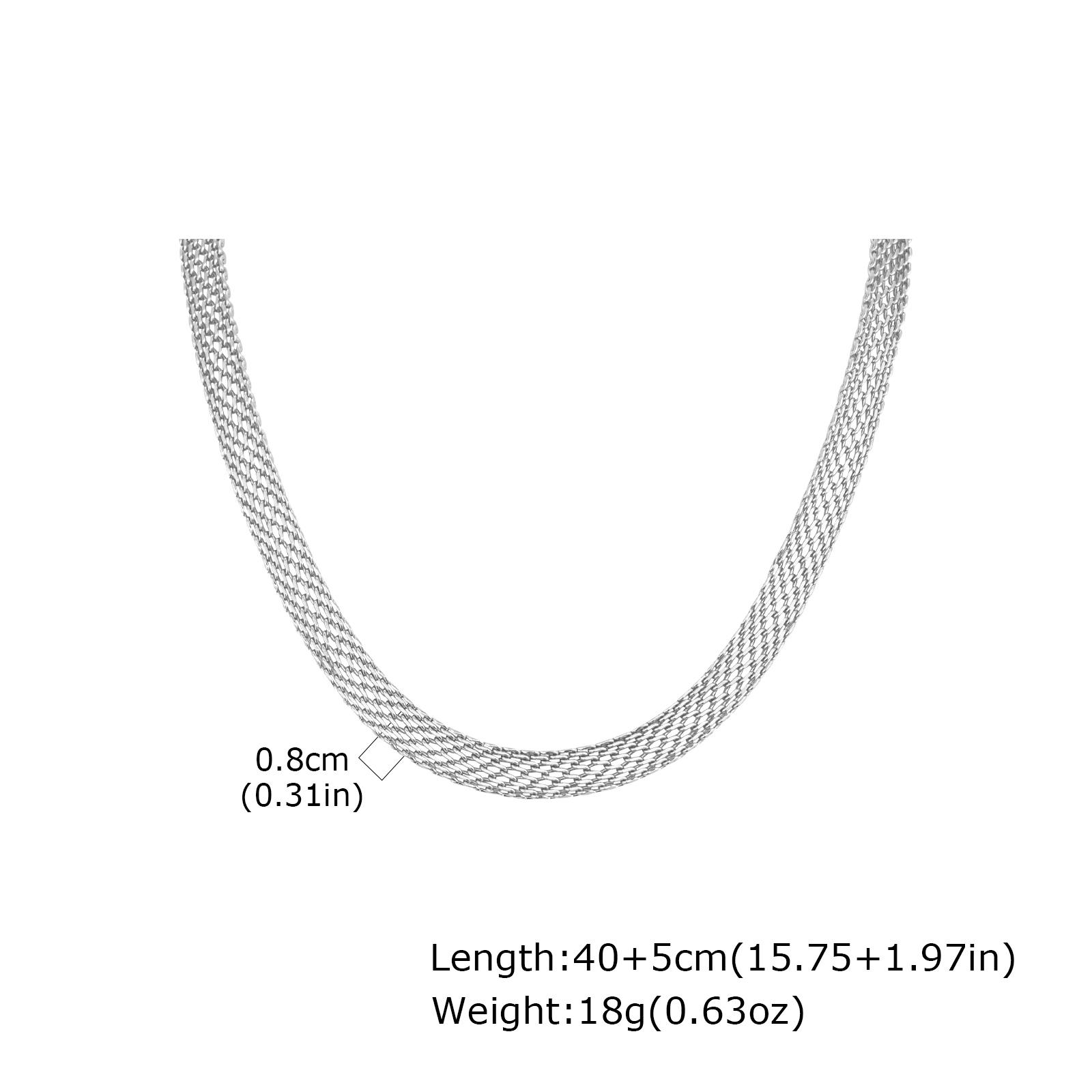 

3/8mm Vintage Mesh Choker Necklace for Women,Stainless Steel Thick Chain Necklaces, Trendy Waterproof Jewelry Gift
