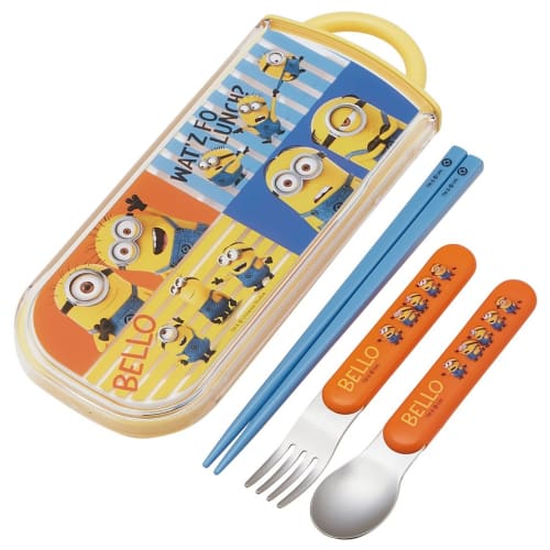 

Набор Skater Trio, Набор раздвижных палочек для еды, ложки и вилки, Миньоны 3, Сделано в Японии, TCS1AM