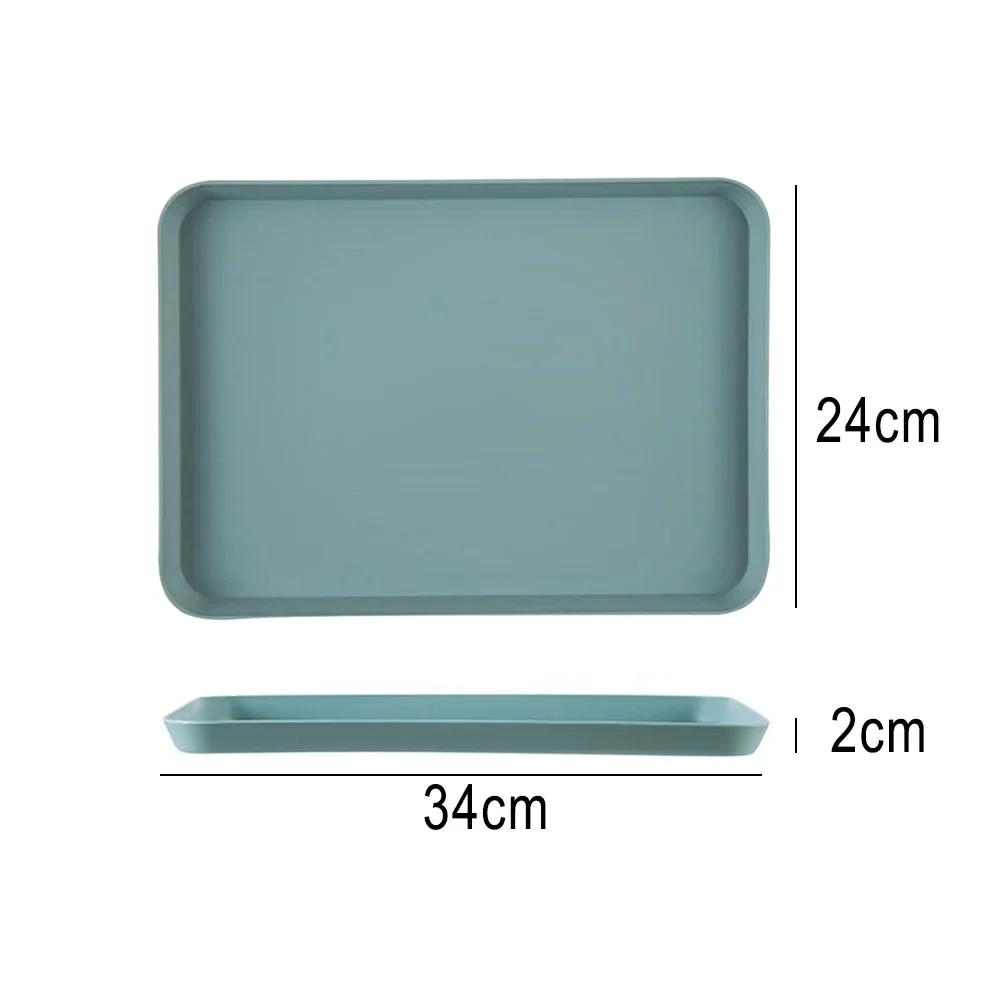 Rectangular Serving Tray Anti Slip Scratch Resistant Plastic Food Serving Tray Non-slip Heat-resistant No Fading Heightened Edge