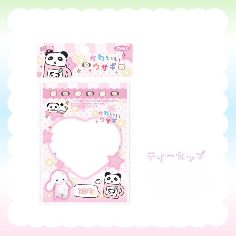 50pcs/set Retro Japanese Sweet Memo Pad for Kids Cute Cartoon Panda Scrapbooking Memo Pad Kawaii Notepad Student Supplies