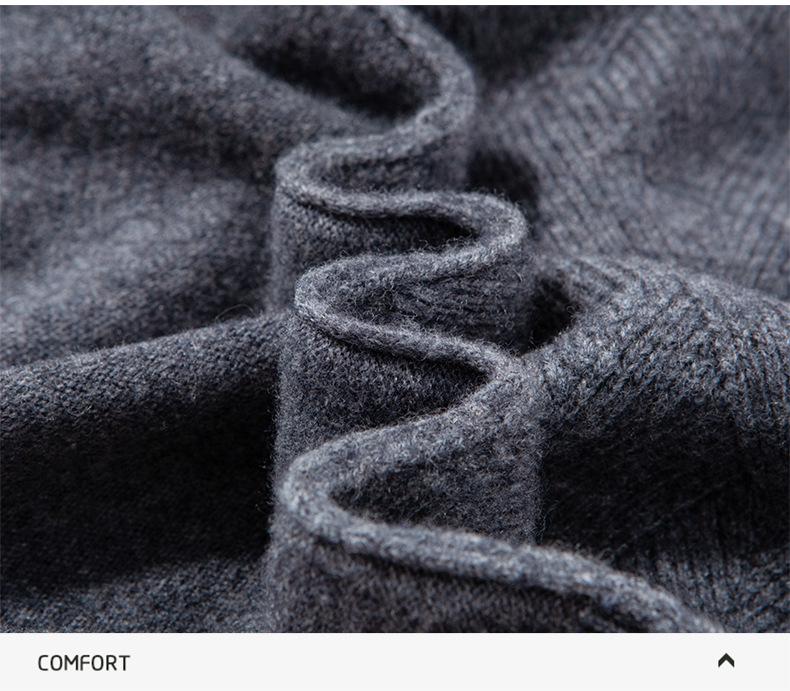 Men's Winter Thick Knit Sweater - Half-High Collar, Middle-Aged Dad Style, Warm & Loose Base Layer.