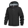 Cross-border men's autumn and winter soft shell clothing outdoor casual loose windproof and cold-proof fleece jacket hooded jacket can be opened twice