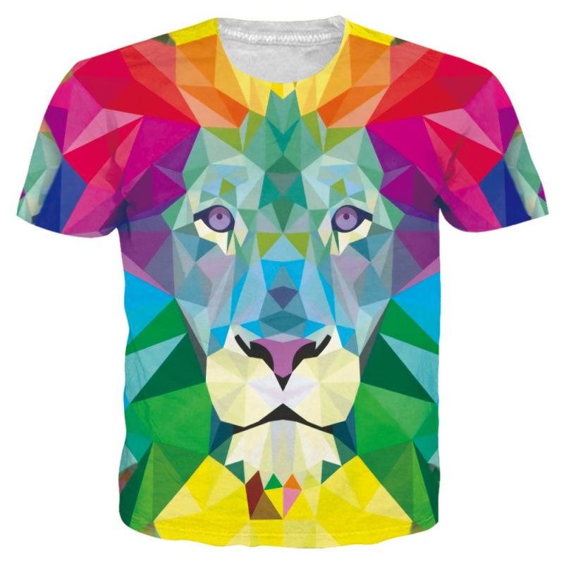 Herren 3D-Druck T-Shirt Buntes Muster Druck Kurzarm Rundhalsausschnitt Pullover Lässiges Oberteil