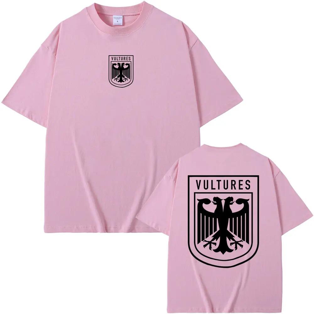 Raper Kanye West Nowy Album Muzyczny Vultures Graficzne Koszulki Męskie Damskie Hip Hop Moda Uliczna Luźne Koszulki Bawełniane Topy