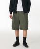 One-Pleat Cargo Bermuda Sweatpants [Khaki]