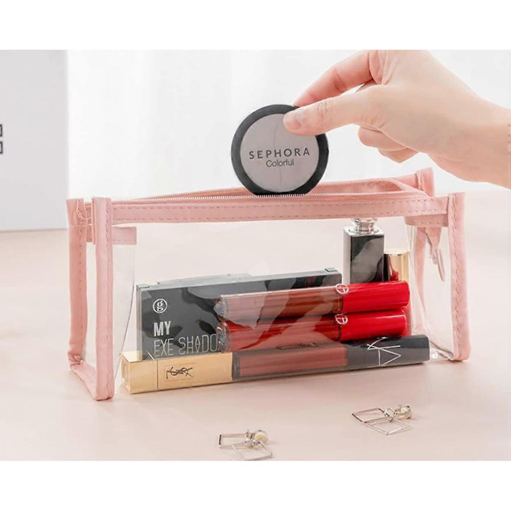 Clear Pencil Case See Through Pencil Case (Pink)