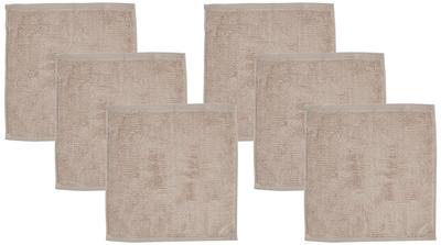 MUJI Fluffy Pile Hand Towels with Loops, Pink Beige, Set of 6, 34 X 35 Cm, Soft, 83429461