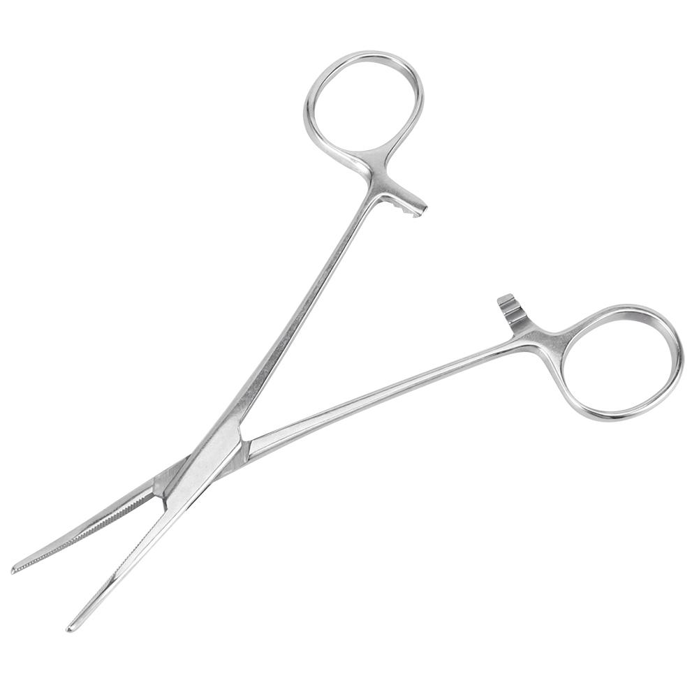 Surgical Haemostatic Hemostatic Forceps Stainless Steel Curved Tip Pliers Pet Hair Tweezers 16cm
