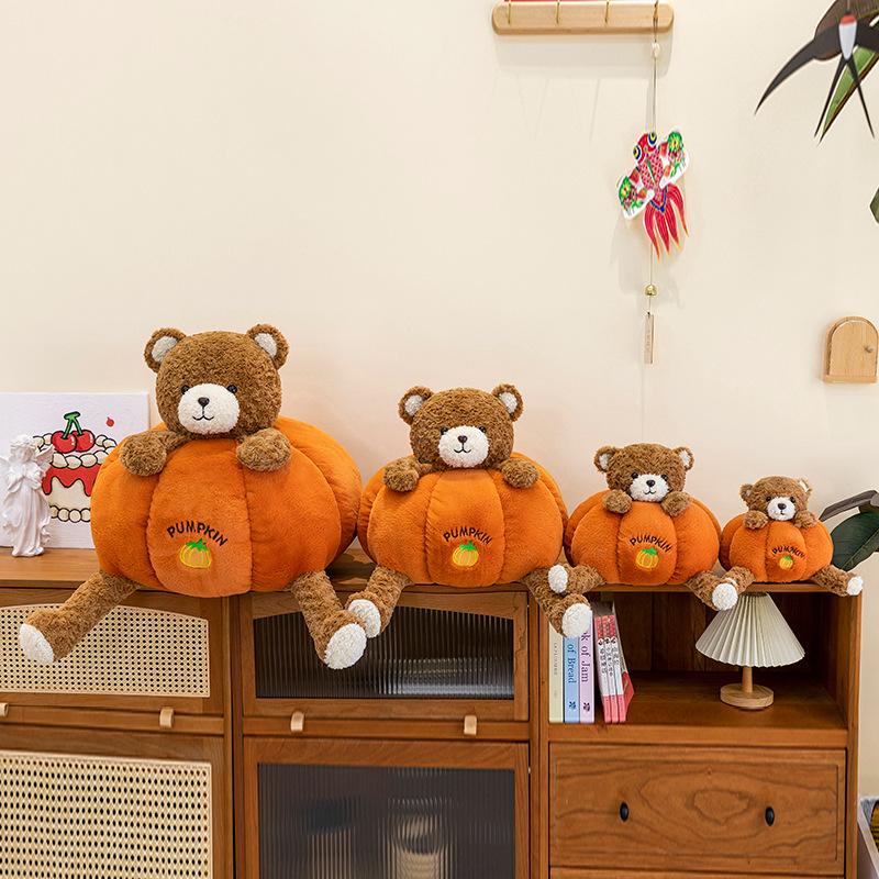 Cute Pumpkin Bear Doll Plush Toy Girl Bed Sleeping Doll Warm Heart To Accompany Girlfriend Birthday Gift