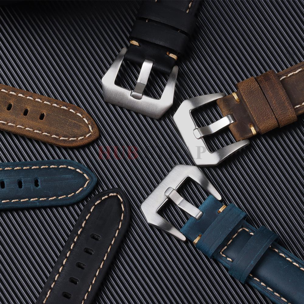 20mm 22mm 24mm 26mm Kalbslederband Crazy Horse Uhrenarmband für Panerai für Omega Uhrenarmband Sportarmband für Herren Damen Armband