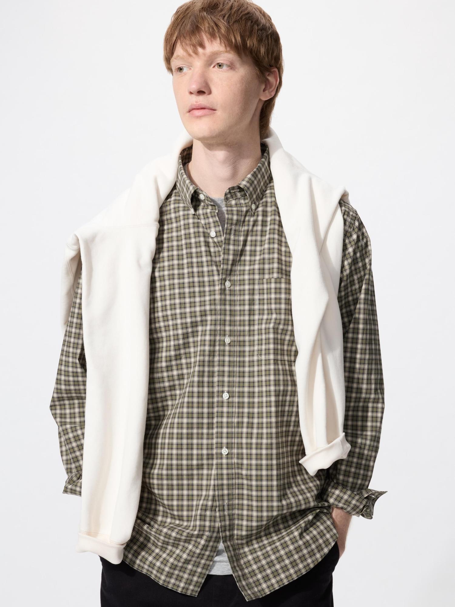 

Uniqlo Бродклотовая рубашка Длинный рукав Клетка B 56 OLIVE/UNISEX M