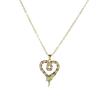 Luxury Copper Snake-Heart Pendant Necklace with Zircon & Glaze