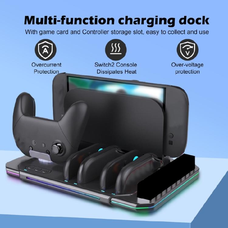 Charging Cradle Controller Multifunction Charging Station Charging Stand for NS2 Charging 5 Controllers