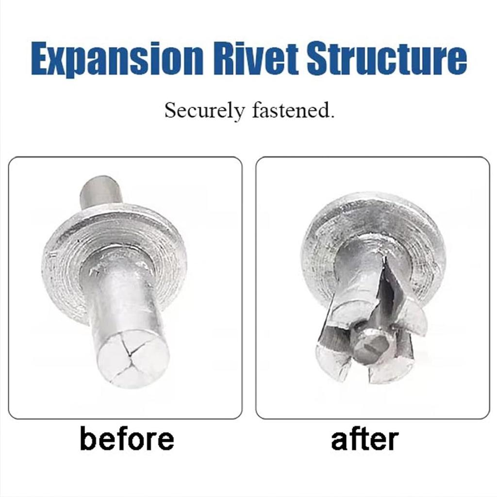 10-100PCS Aluminum Hammer Drive Rivets with Flat Round Head for Fast Metal To Plastic Fastening and Sheet Material Bonding