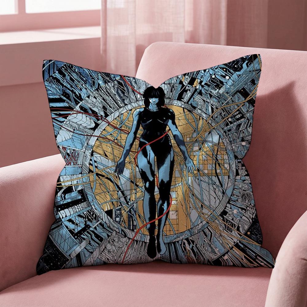 G-Ghost In The S-Shell Cushion Cover Multi-Scene Pillow Cover for Home & Car - Reversible, Soft & Durable for Daily Use