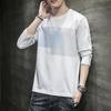 Men's Korean Style Long-Sleeve Slim Round Neck Sweater Shirt for Spring