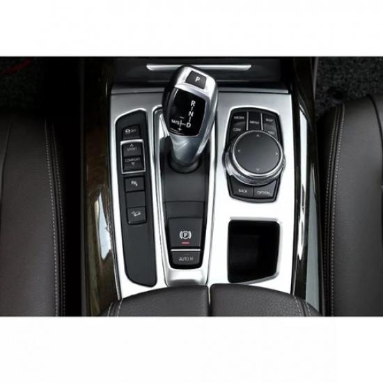 Car Interior Gear Shift Knob Panel Cover Trim For BMW X5 F15 X6 F16 Chrome Inner