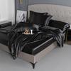 Summer double-sided ice silk mattress four-piece set silky smooth and cool silk three-piece set bed sheet quilt cover light luxury bedding cool