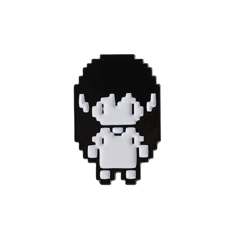RPG Game Omori Pixel Figure Enamel Pin Anime Cosplay Omori Aubrey Kel Hero Sunny Metal Brooches Lapel Badge Funny Jewelry Gifts