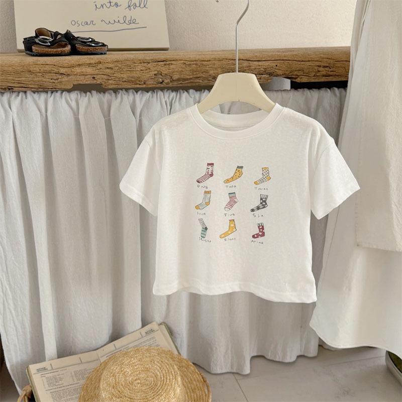 Boys' Short-Sleeve Cartoon T-Shirt and Plaid Shorts Set - Unisex Infant Summer Outfit