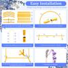 Metal Arch Backdrop Stand 5.91×2.62 ft Gold Wedding Balloon Arch Stand Easy Assembly Frame Backdrop Holder Bracket for Birthday