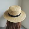 Foreign Trade Europe And The United States Summer Women'S Straw Big Eaves Wide Eaves Shading Travel Vacation Panama Flat Top Top Hat Versatile