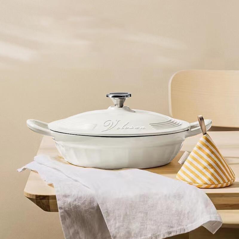 VELOSAN Bunica Star White Enamel Pot