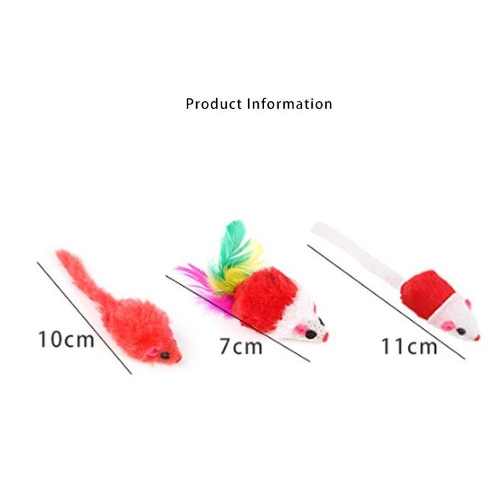 4/16/32/48PCS Bite Resistance False Mouse Pet Cat Simulation Color Kitten Cat Toy Cat Funny Playing Indoor Cat Game Supplies