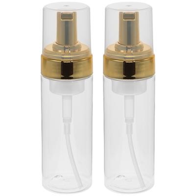 2Pcs Matte Travel Dispensing Bottles Transparent Durable Refillable Pump Bottles for Cosmetics Shampoo Storage