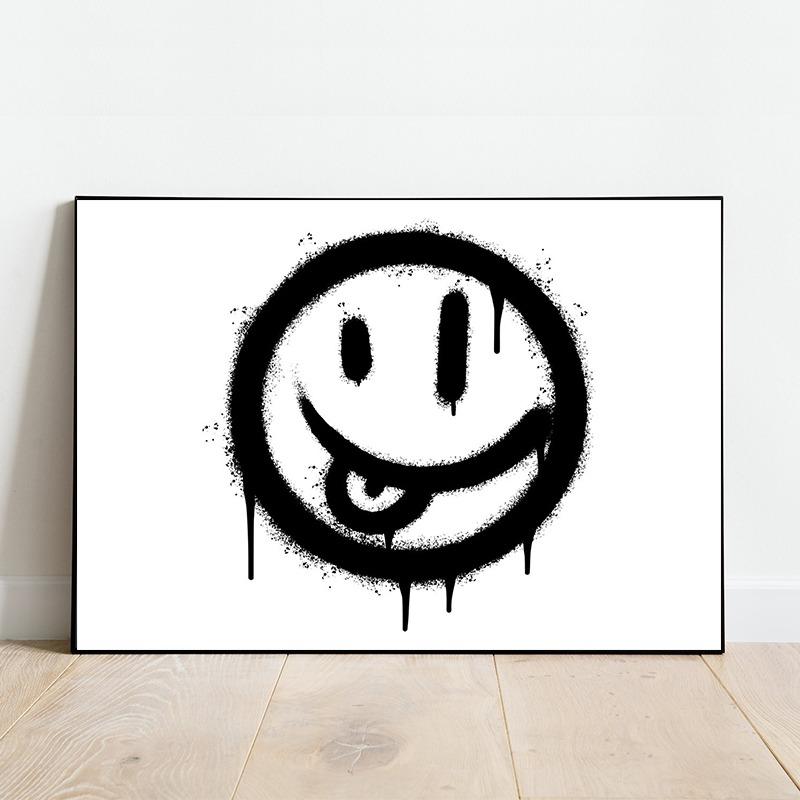 Graffitti Street Art Black White Minimalism Posters and Prints Canvas Printing Wall Picture for Living Room Home Decoration