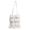 Polyester Wrinkled Tote Bag With Floral Embellishments For Daily Casual Wear