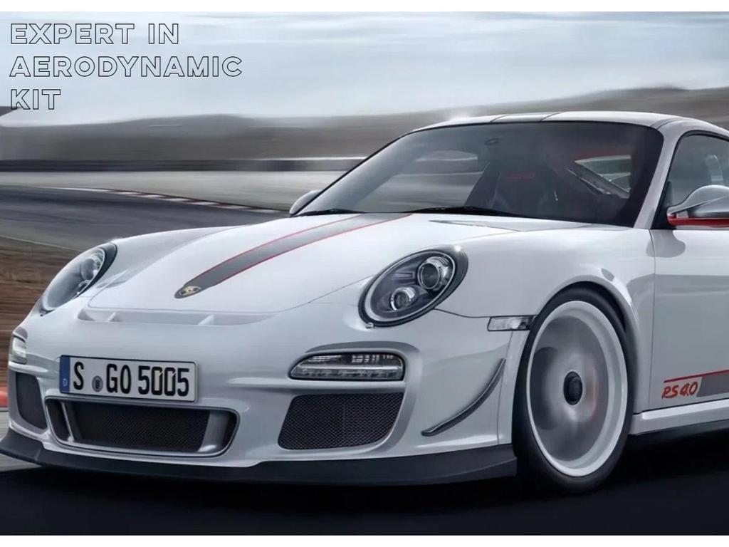 Fits Porsche 997 GT3 Wide Body Kit: Front/Rear Lip & Carbon Fiber Spoiler with Injection Molded Front Bumper Assembly