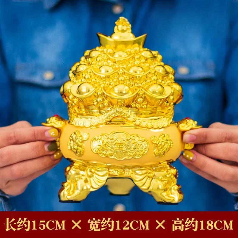 1PCS of Resin a Bucket of Gold a Piggy Bank Small Ornaments Home Decor Living Room Bedroom Foyer Decorations  Feng Shui