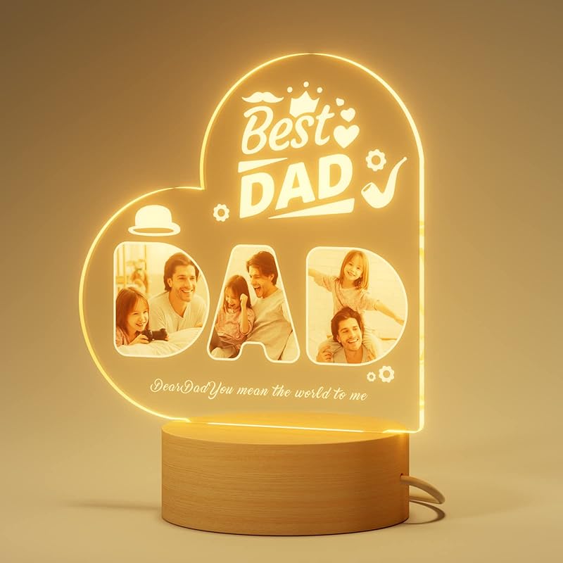 Bemaystar Personalized Mothers-Day Gift: Acrylic LED Night Light with Picture, Gifts for Mom, Stepmom, Mother In Law