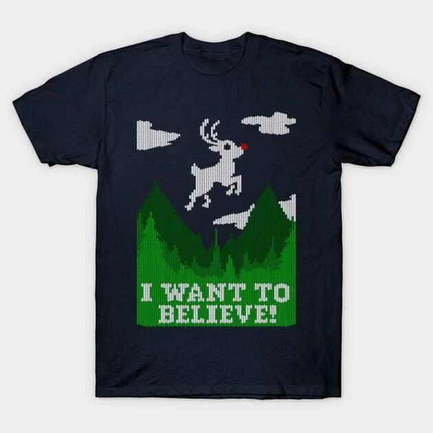 I WANT TO BELIEVE! Ugly Sweater Made in Australia T-Shirt S