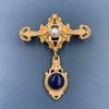 Retro Gold Barock Stern Mond Bogen Tulpe Ginkgo Brosche