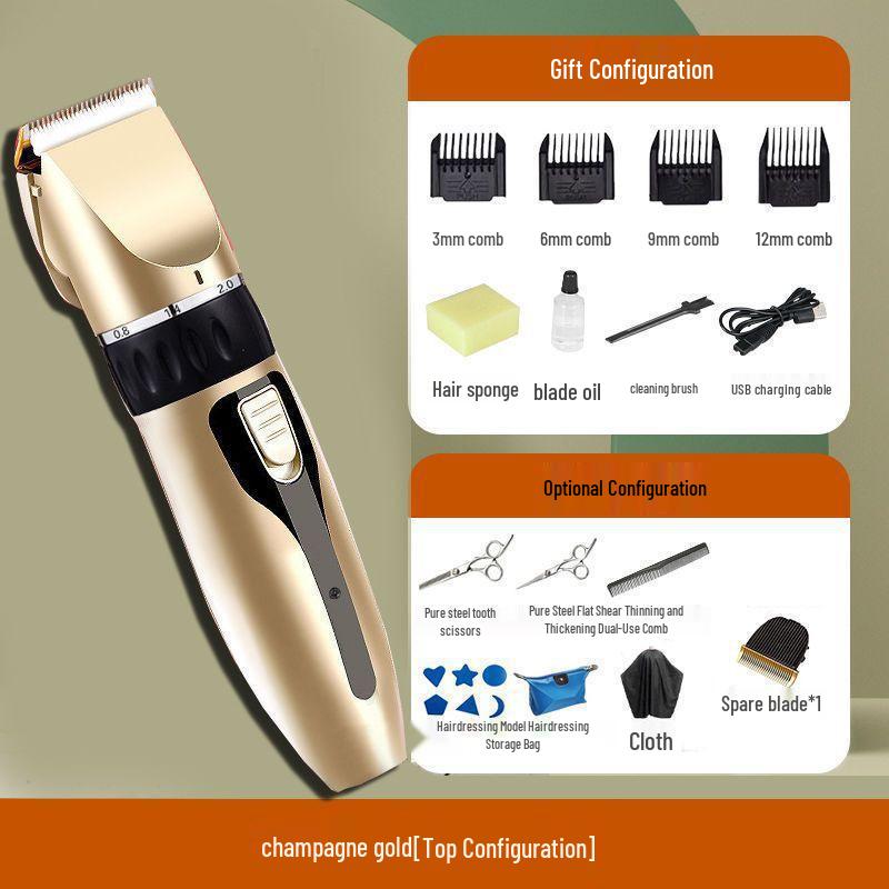 High-Power Silent Electric Hair Clipper for Barber Shop & Home Use