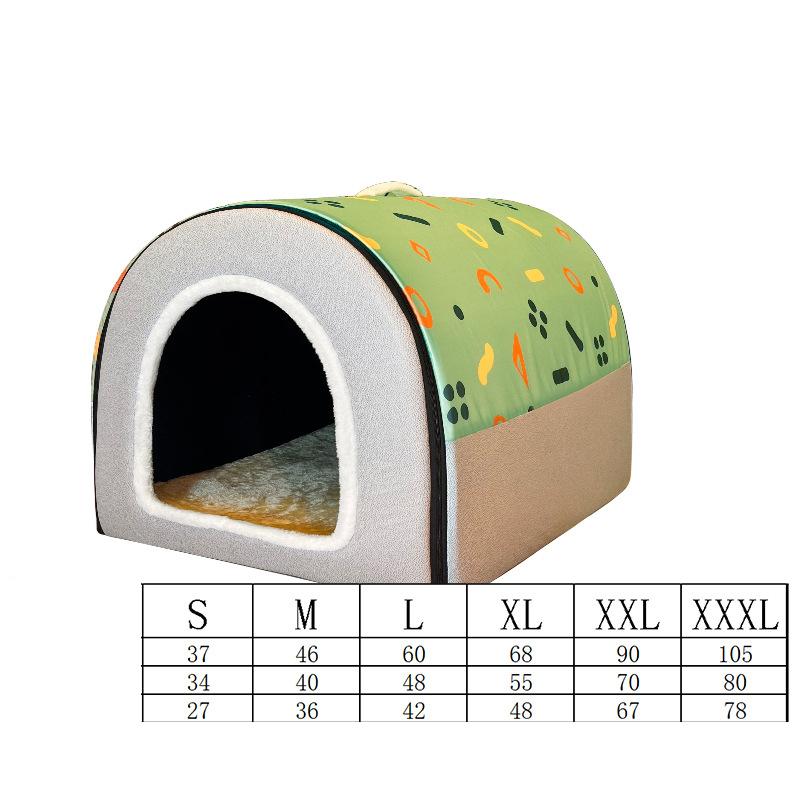 Casa de cachorro à prova d'água, ninho para animais de estimação ao ar livre, quente, com almofada removível, acessórios para animais de estimação para raças pequenas e médias