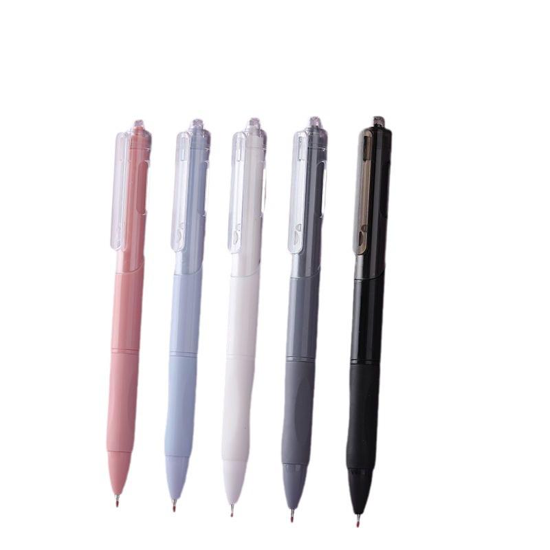 Press-Type Quick-Dry 0.5mm White Pen - Ideal for Students & Exams, Black Ink, Neutral ST Head, Perfect for Signing & Practice