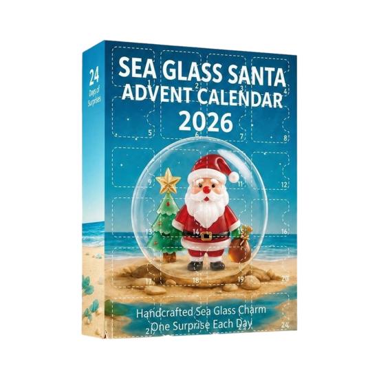Christmas Decorative Craft Supplies Advent Calendar 2026, 24 Days 2D Acrylic Tree Bear Elk Sea Glass Ornament Set Snowman Ornaments Countdown
