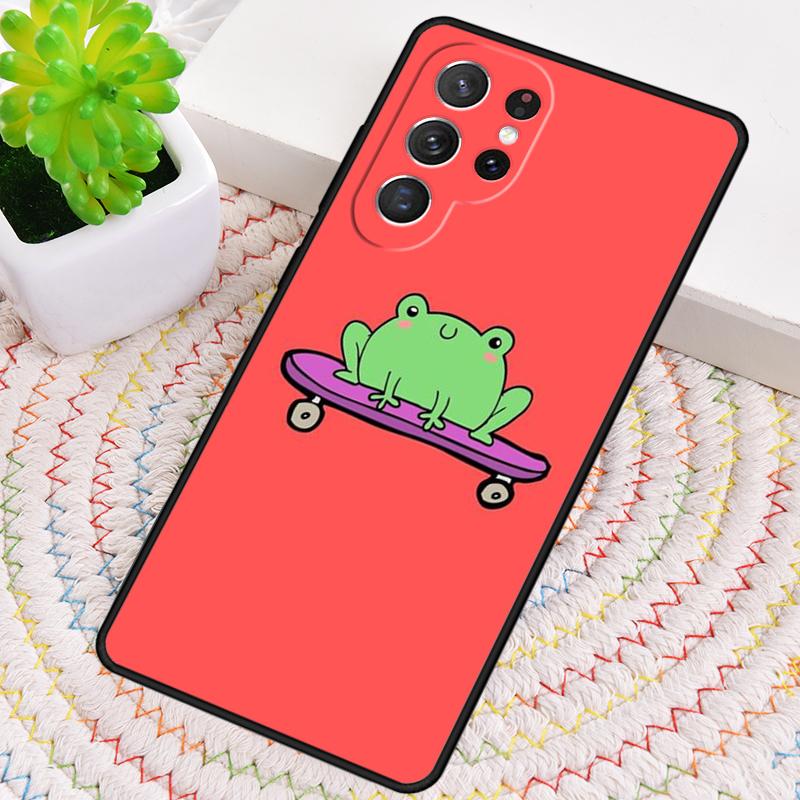 Frog Skateboard Cute Kawaii Phone Case for Samsung Galaxy note 10 pro S26 Ultra S23 S24 FE S25 S21 S22 PLUS shockproof Cove