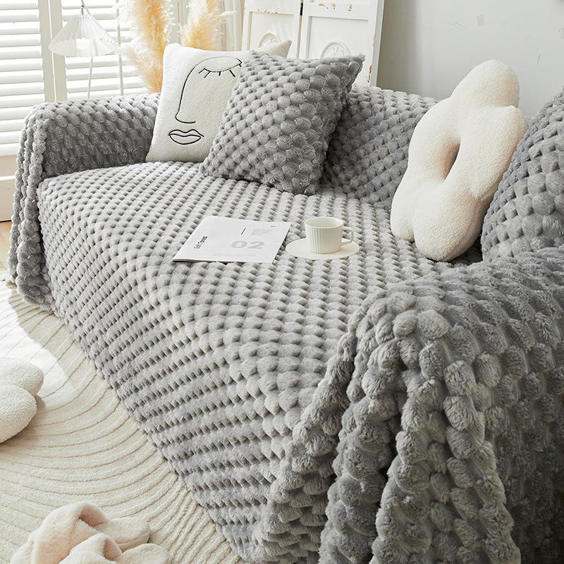 

Зимний утолщенный хлопковый бархатный чехол для дивана. Цельный кусок полностью покрытого чехла на подлокотник. Полотенце. Чехол для дивана. Универсальная подушка для сиденья. 180*130