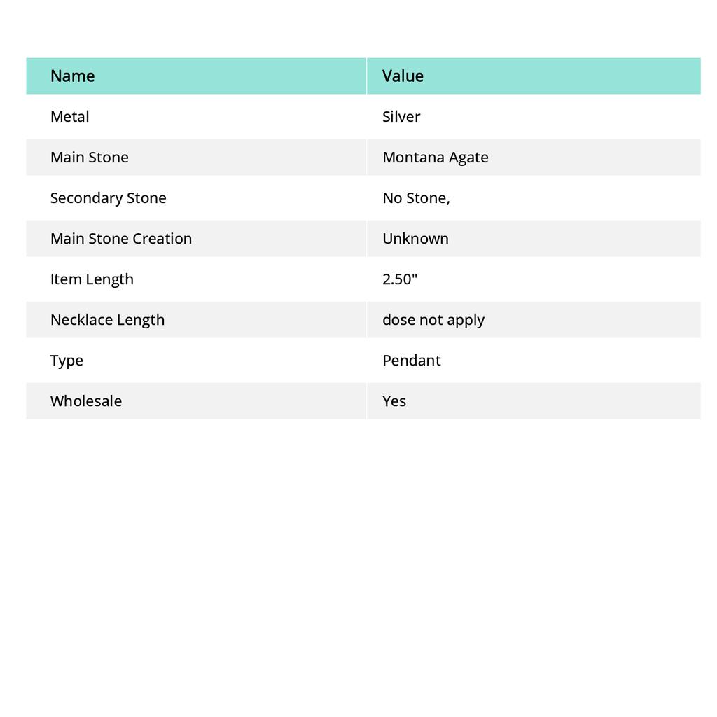 Montana Achat Edelstein Anhänger Handgefertigt Geschenk Einzigartiges Design Schmuck 2,5" v1P02